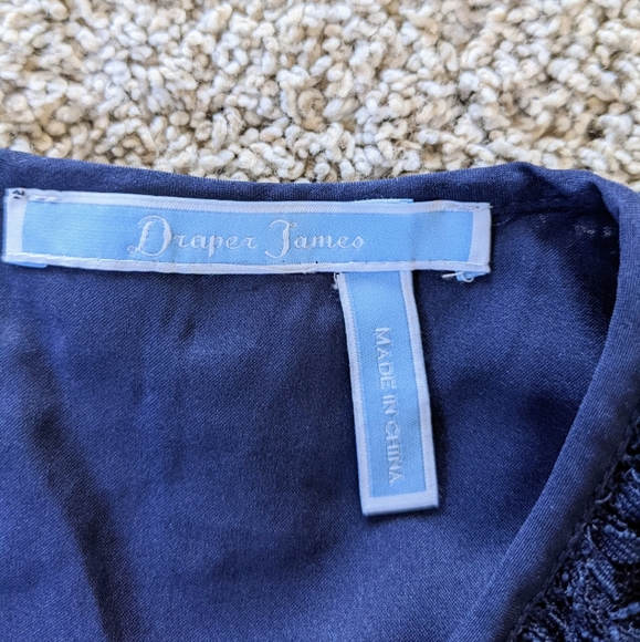 Draper James Navy Lace Ruffle Top - Picture 7 of 11